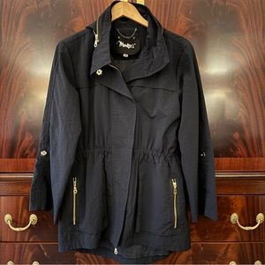 Monkee's Black Windbreaker Rain Jacket